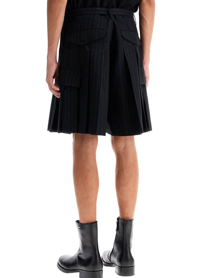 Sacai striped pleated bermuda shorts