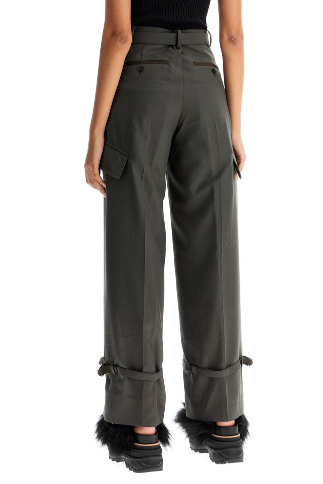 Sacai cargo wool blend trousers for men.