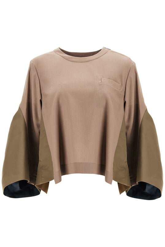 Sacai top two-material