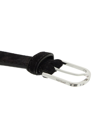 Toteme wide suede leather belt with large buckle