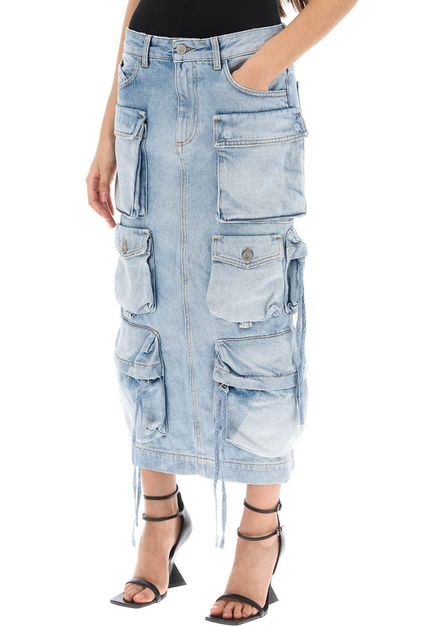 The Attico cargo denim skirt