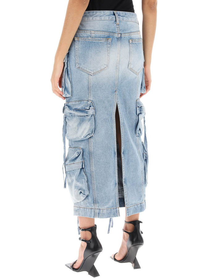 The Attico cargo denim skirt