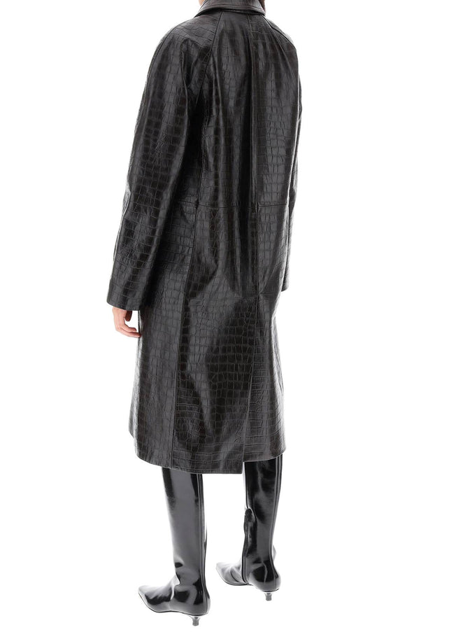 Toteme crocodile embossed leather coat