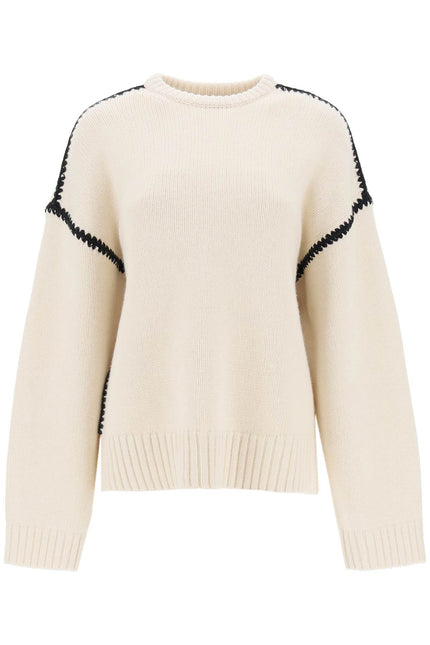 Neutro Toteme Sweater With Contrast Embroideries-Toteme-Neutro-M-Urbanheer