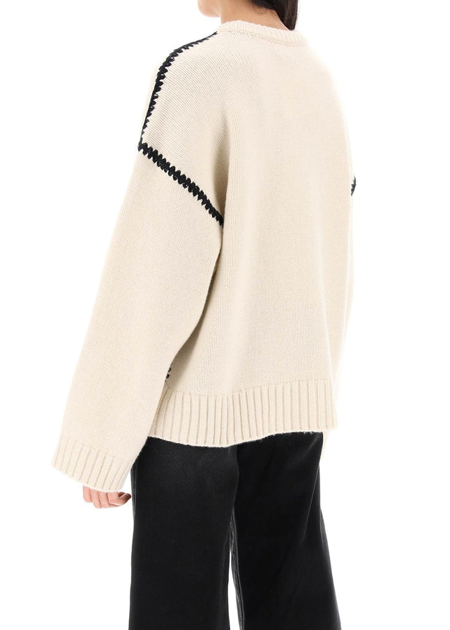 Neutro Toteme Sweater With Contrast Embroideries-Toteme-Neutro-M-Urbanheer