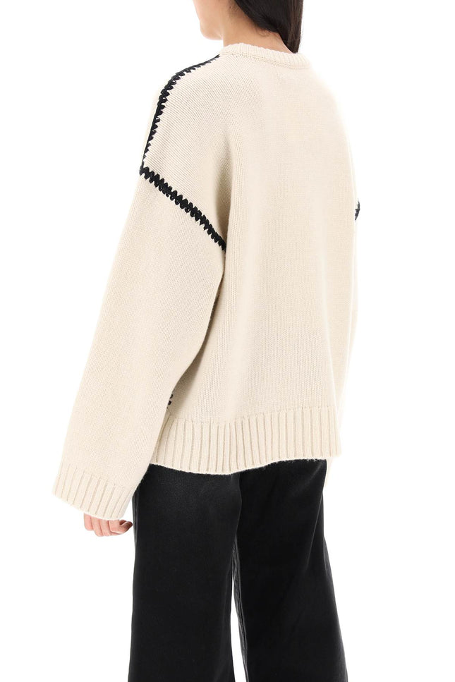 Neutro Toteme Sweater With Contrast Embroideries-Toteme-Neutro-M-Urbanheer