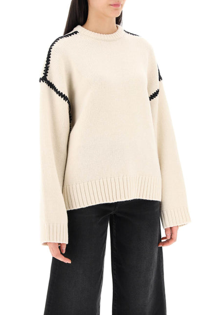 Neutro Toteme Sweater With Contrast Embroideries-Toteme-Neutro-M-Urbanheer