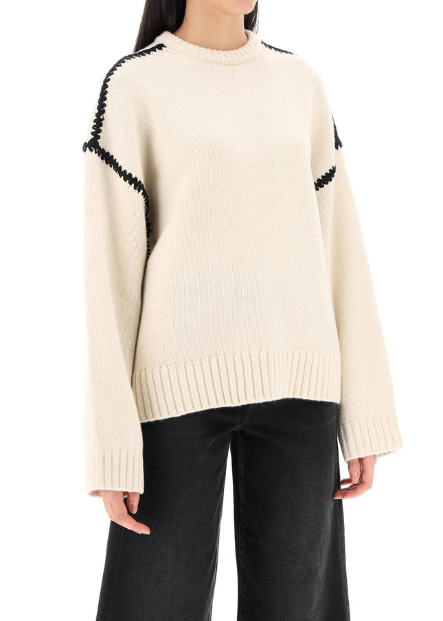 Neutro Toteme Sweater With Contrast Embroideries-Toteme-Neutro-M-Urbanheer