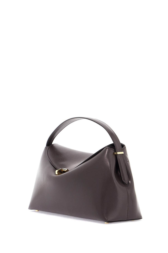 Toteme t-lock brown structured calfskin handbag with shoulder strap