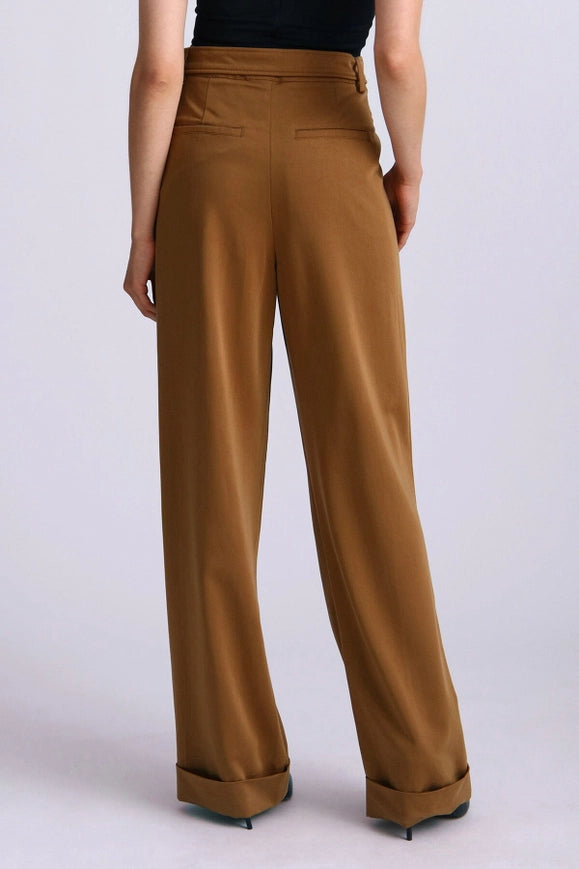 Lyocell Blend Belted Wide Leg Trouser-TROUSERS-Avec Les Filles-Urbanheer