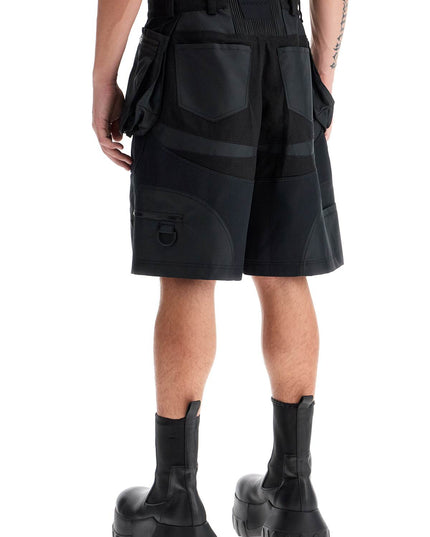 Mugler "bi-material cargo bermuda shorts