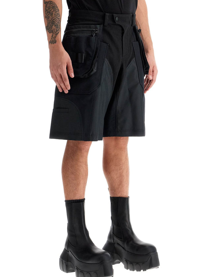 Mugler "bi-material cargo bermuda shorts