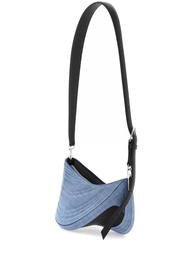 Mugler small denim spiral curve 01 shoulder bag