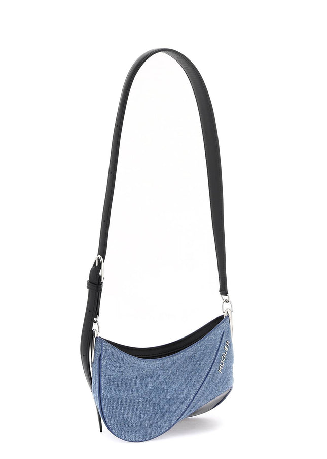 Mugler small denim spiral curve 01 shoulder bag