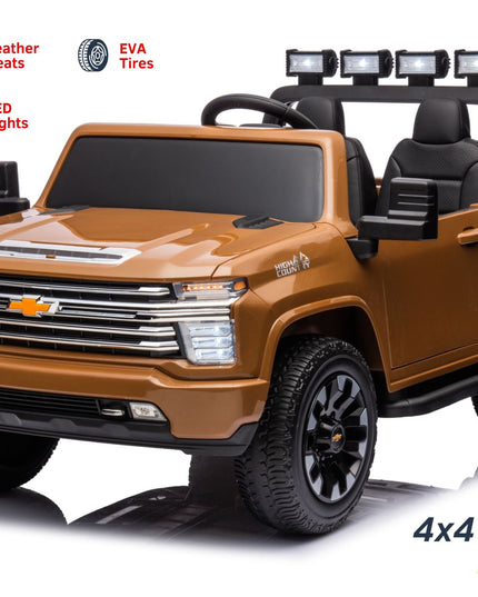 24V 4x4 Chevrolet Silverado 2 Seater Ride on Truck-Toys - Kids-Freddo Toys-Brown-Urbanheer