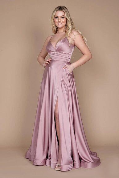 Mauve Spaghetti Strap Prom Long Formal Gown Wholesale-Dylan & Davids-4-Mauve-Urbanheer