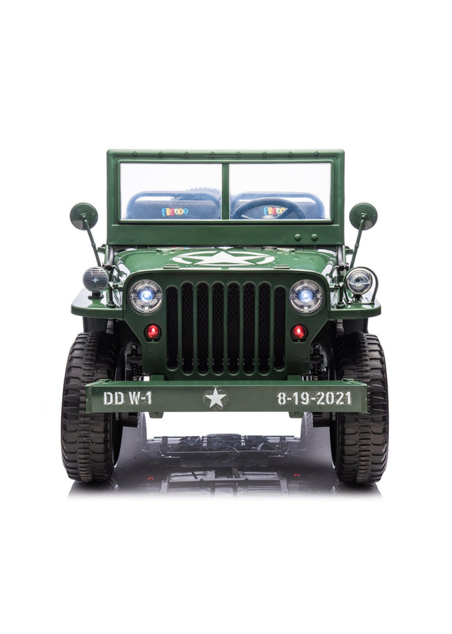 24V Military Willy Jeep 3 Seater Electric Ride On