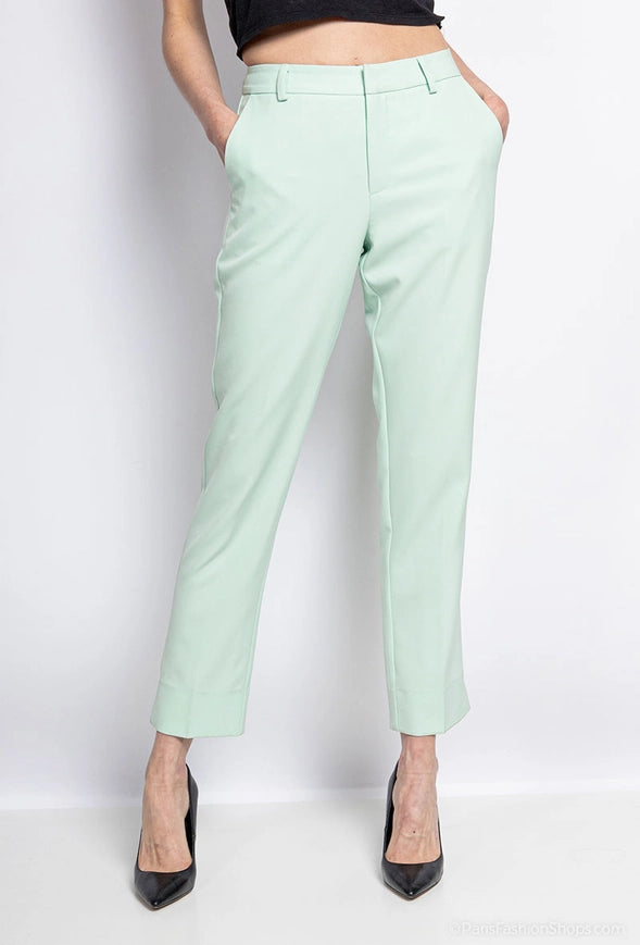 High Waist Cigarette Pants Water Green-Pants-Attentif Paris-S-Urbanheer