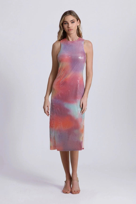 Tie Dye Sequin Cut-Out Midi Dress-Dress-Avec Les Filles-Urbanheer