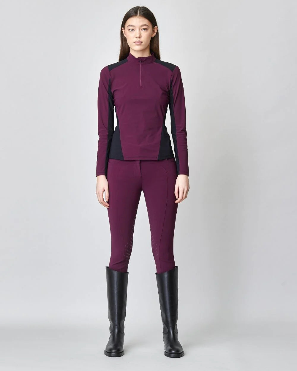 Compression Performance Breeches Burgundy-Breeches-Yagya-Urbanheer