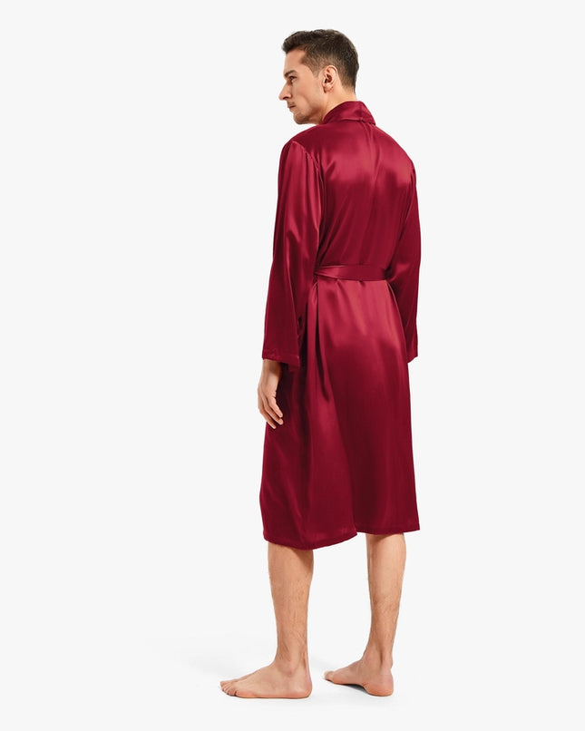 Smooth Silk Robe Claret-Robe-MommeSilk-Urbanheer