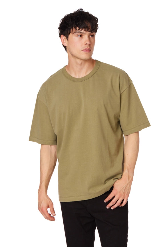 Men's Oversized Cotton Short Sleeve T-Shirt Olive