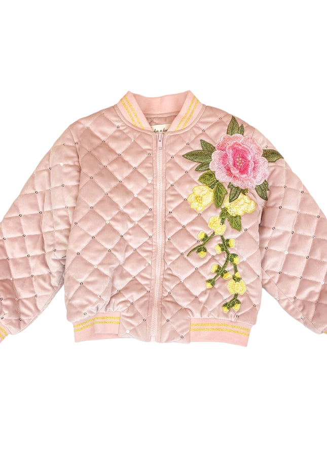 Floral Embroidered Quilted Jacket-doe a dear-Urbanheer