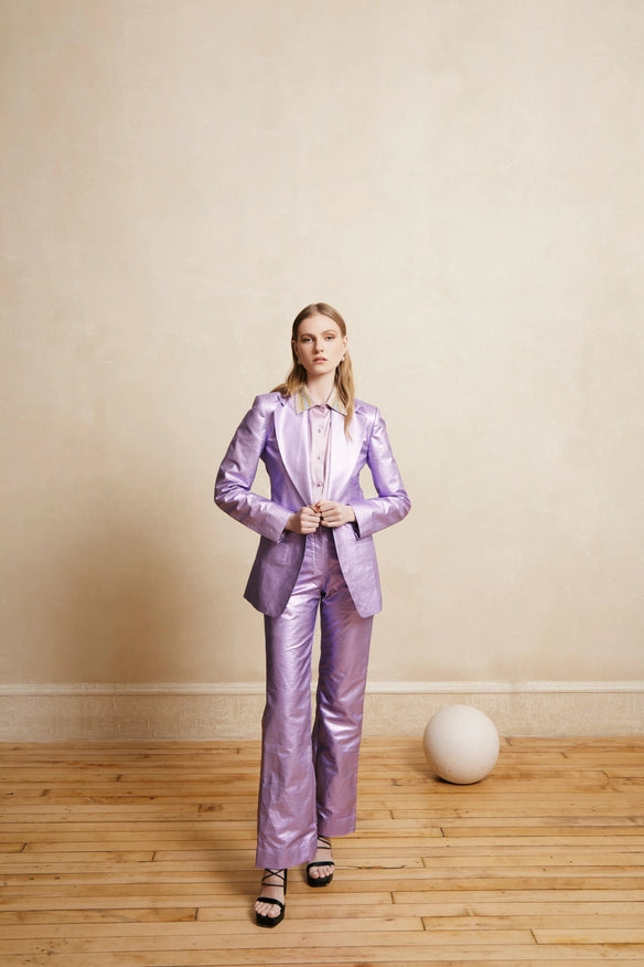 Lilac Metallic Pants-Pants-La fuori-Urbanheer