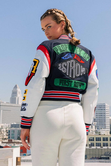 Championship Winner Cropped Varsity Jacket-Jacket-First Row-Urbanheer