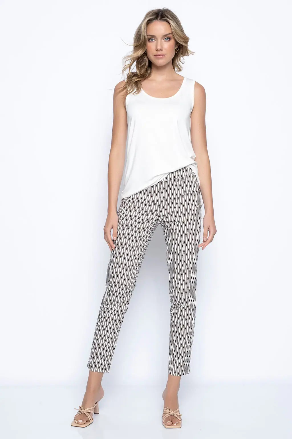 New Style Dot & Dash Pull-On Straight Leg Ankle Pants-Clothing - Women-Picadilly-Urbanheer