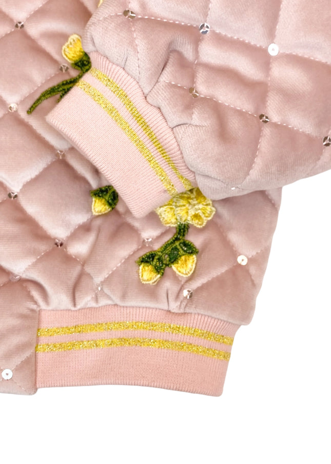 Floral Embroidered Quilted Jacket-doe a dear-Urbanheer