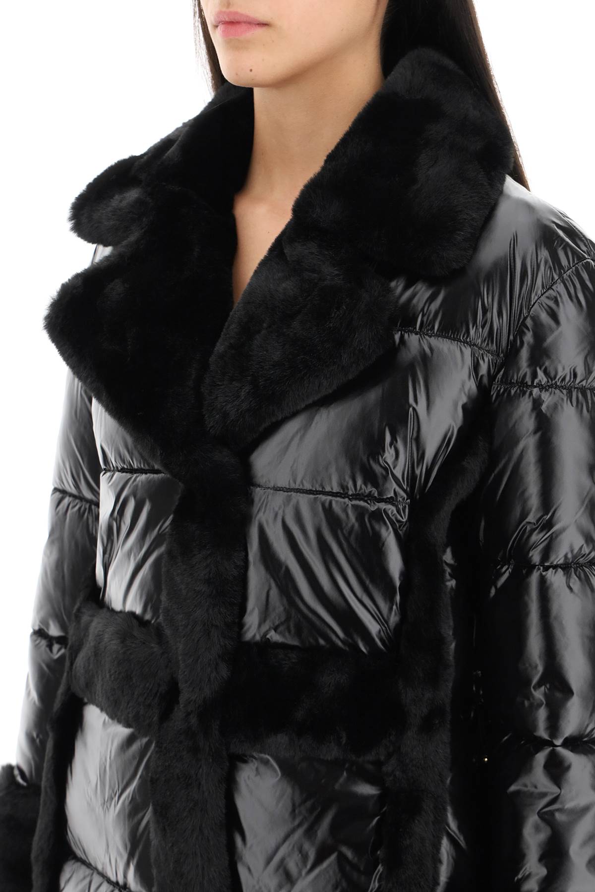 Marciano By Guess Puffer Jacket With Faux Fur Details-jackets-Marciano By Guess-Black-38-Urbanheer