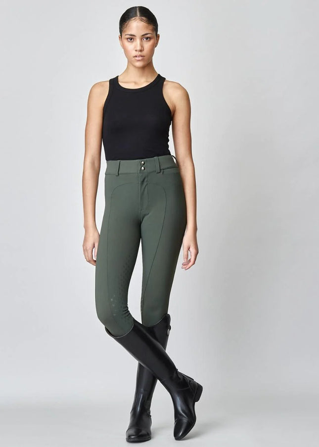 High-Rise Compression Breeches Green-Breeches-Yagya-Urbanheer