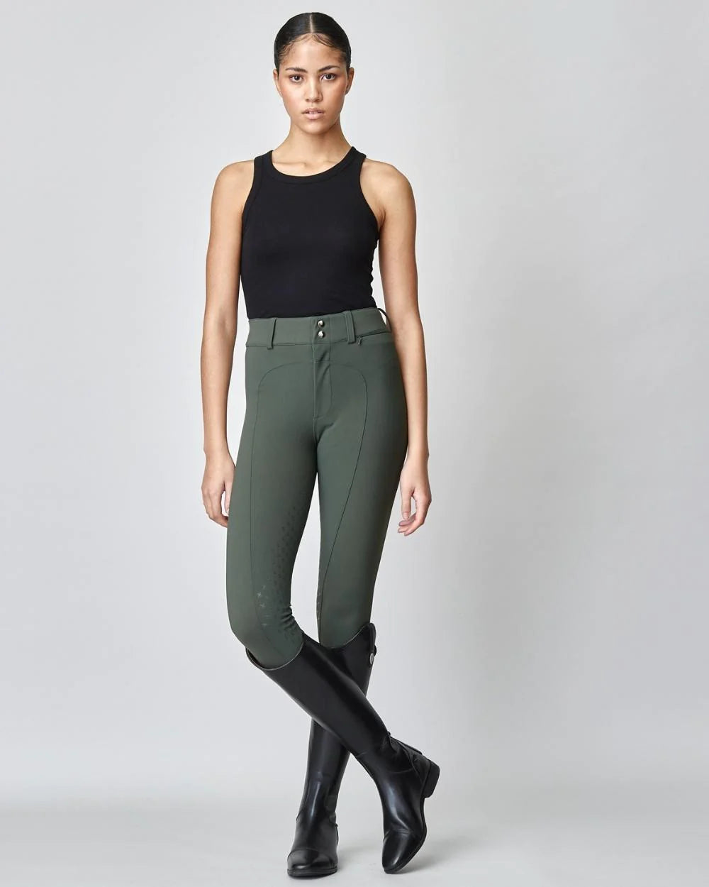 High-Rise Compression Breeches Green-Breeches-Yagya-Urbanheer