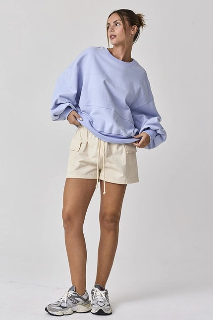 Aubrey Washed Oversized Top Light Blue-TOP-Papermoon-Urbanheer