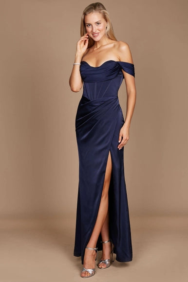 Dylan & Davids Long Satin Formal Evening Dress-Dylan & Davids-Urbanheer