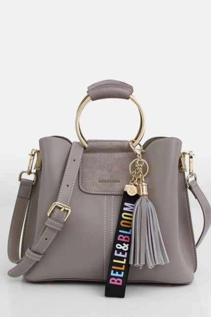 Twilight Leather Cross-Body Bag - Grey-Bag-Belle & Bloom-H21cm x W25cm x D12cm-Urbanheer