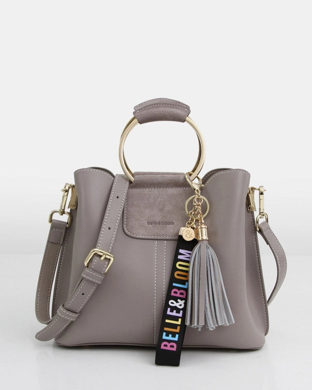 Twilight Leather Cross-Body Bag - Grey-Bag-Belle & Bloom-H21cm x W25cm x D12cm-Urbanheer