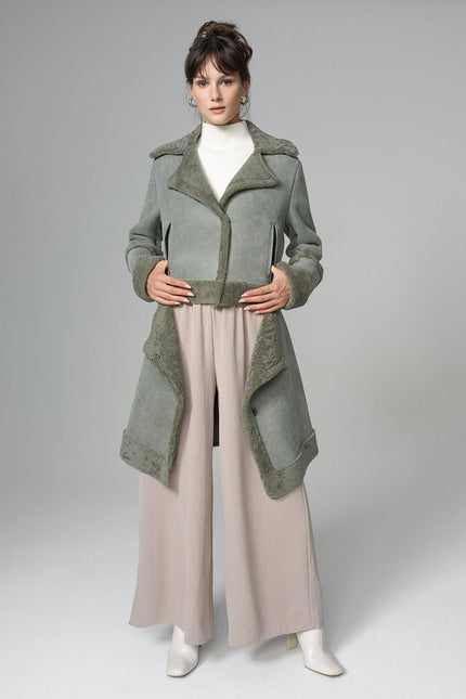 2in1 Mint Shearling Fur Overcoat-0