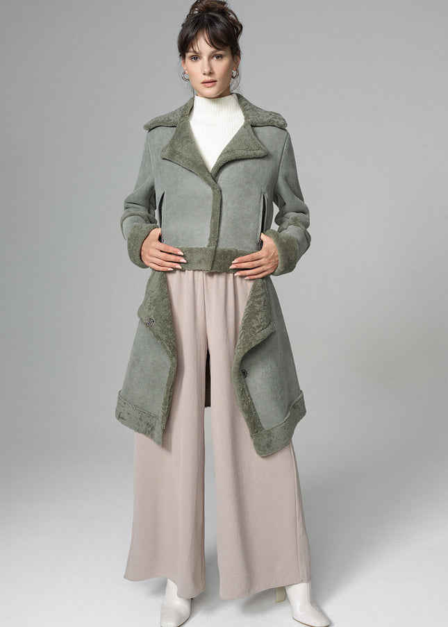 2in1 Mint Shearling Fur Overcoat-0