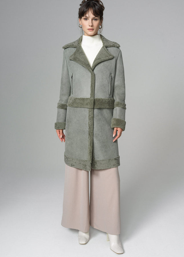 2in1 Mint Shearling Fur Overcoat-1