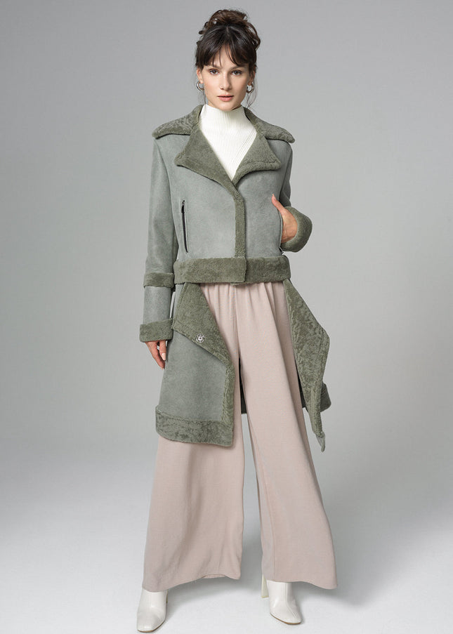 2in1 Mint Shearling Fur Overcoat-2