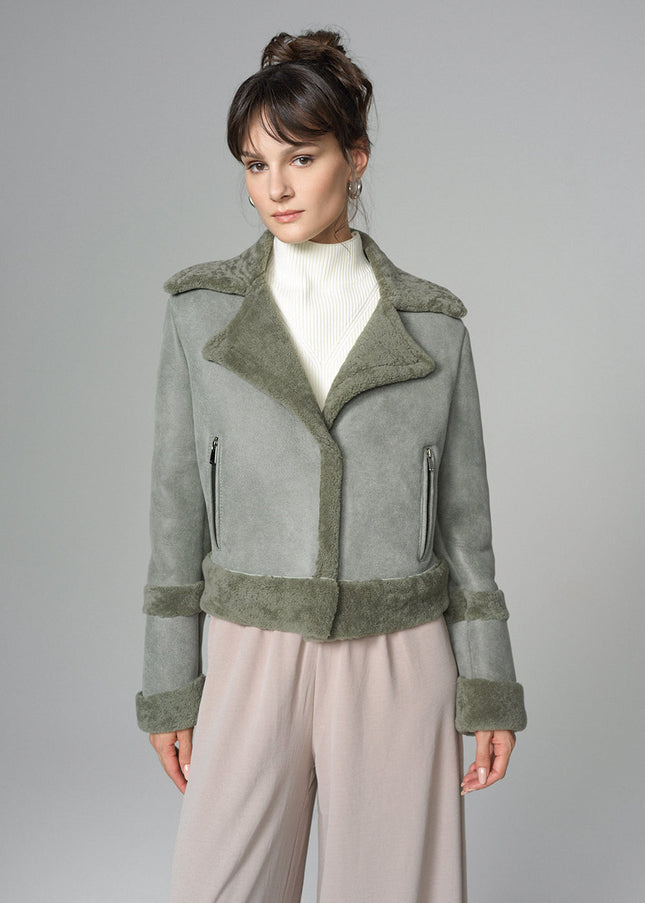 2in1 Mint Shearling Fur Overcoat-4