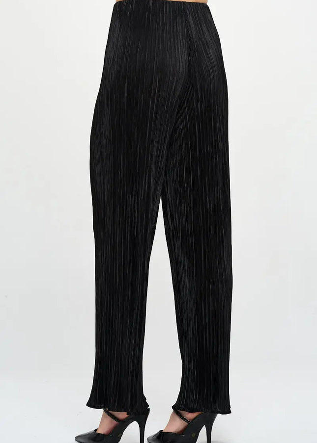 Vibrant Plisse Straight Leg Pants-Renee C.-Urbanheer