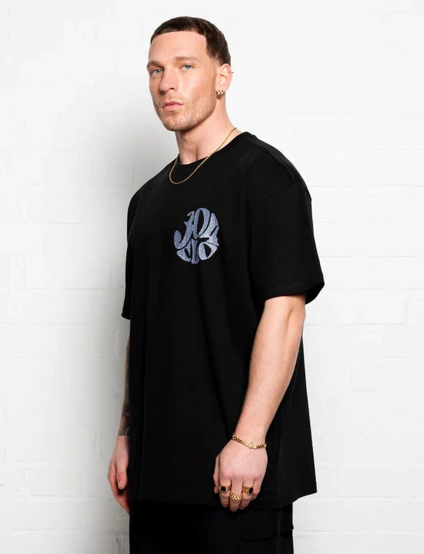 304 Mens Blue Tile T-Shirt Black