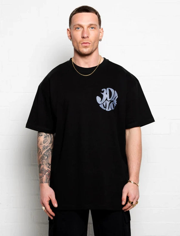 304 Mens Blue Tile T-Shirt Black