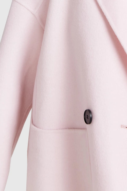 Publisher Double-Breasted Wool Blend Coat - Pale Pink-COAT-Belle & Bloom-Urbanheer