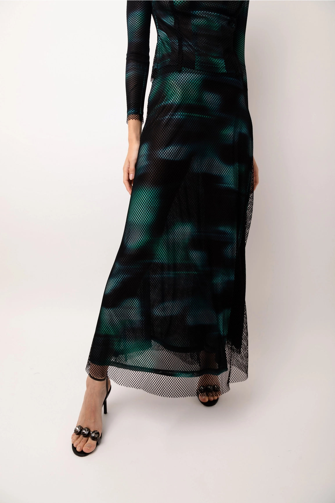 Arvani Mesh Net Overlay Maxi Skirt-Clothing - Women-Amy Lynn-Urbanheer