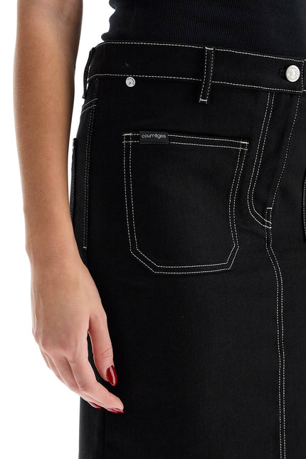 Courreges denim midi skirt in seven