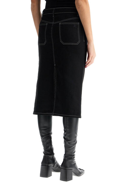 Courreges denim midi skirt in seven